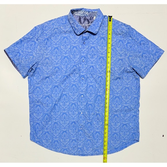 Robert Graham 3XL Blue Bayview Floral Short Sleeve Button Up Shirt Men's cuff - Picture 1 of 5
